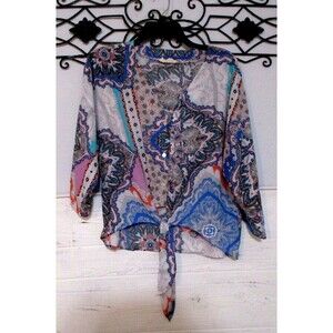 Peach Love California Women's Top Size S Multicolored Paisley Long Sleeve